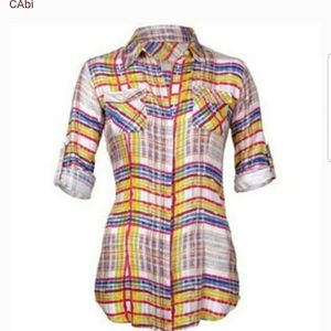 CAbi CIRQUE colorful long-sleeve SHIRT size M